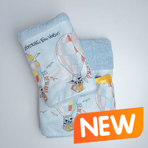 COUPLE SPONGE TOWEL + GUEST towels in cotton "Edelweiss" motif