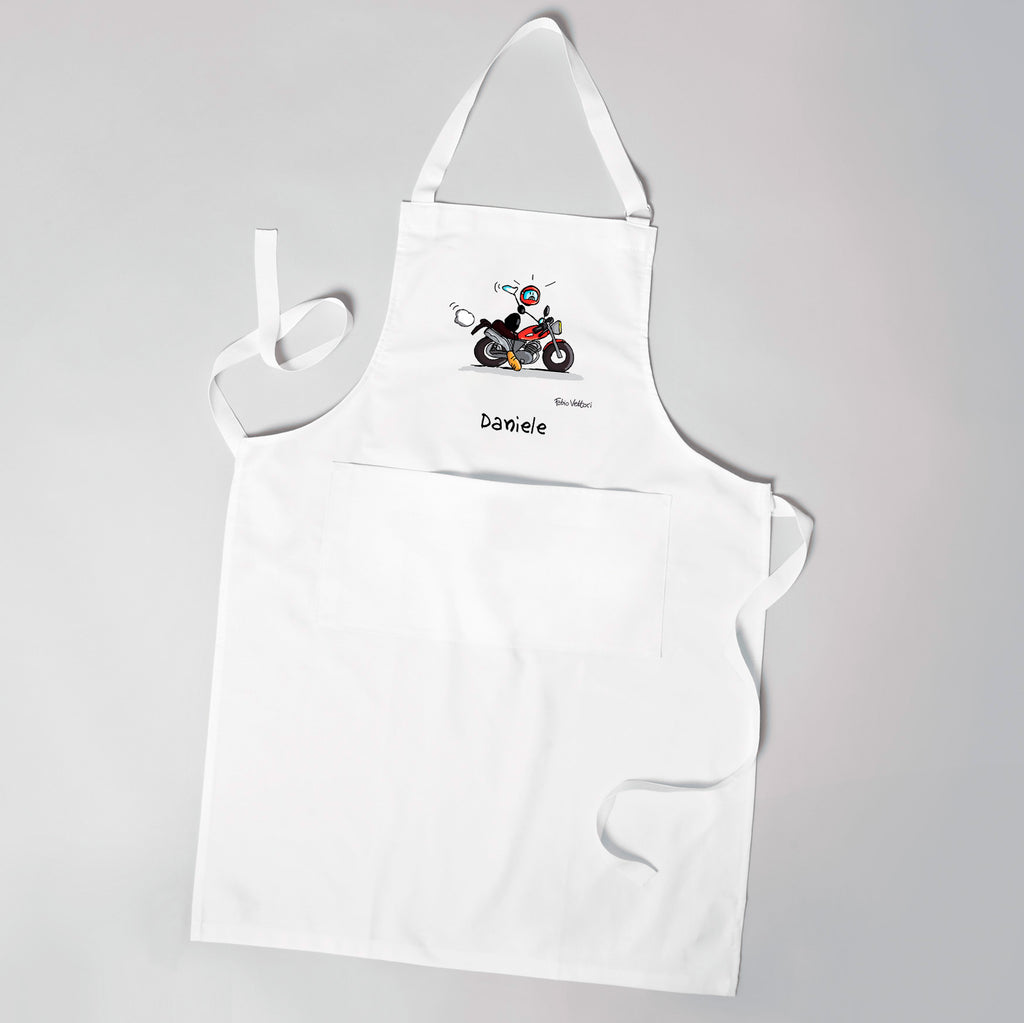 Grembiule bianco Personalizzato Cuoco con tasca e fibbia regolabile sul  girocollo