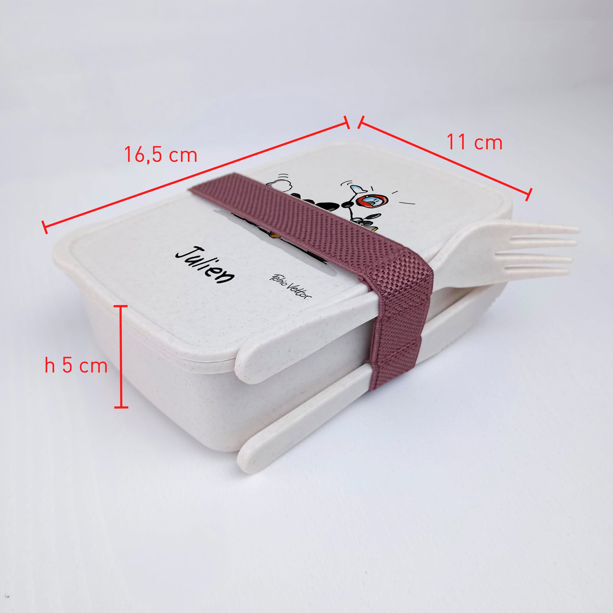 Scatola Porta Pranzo con Fascia Porta Posate Personalizzata soggetto "Moto"