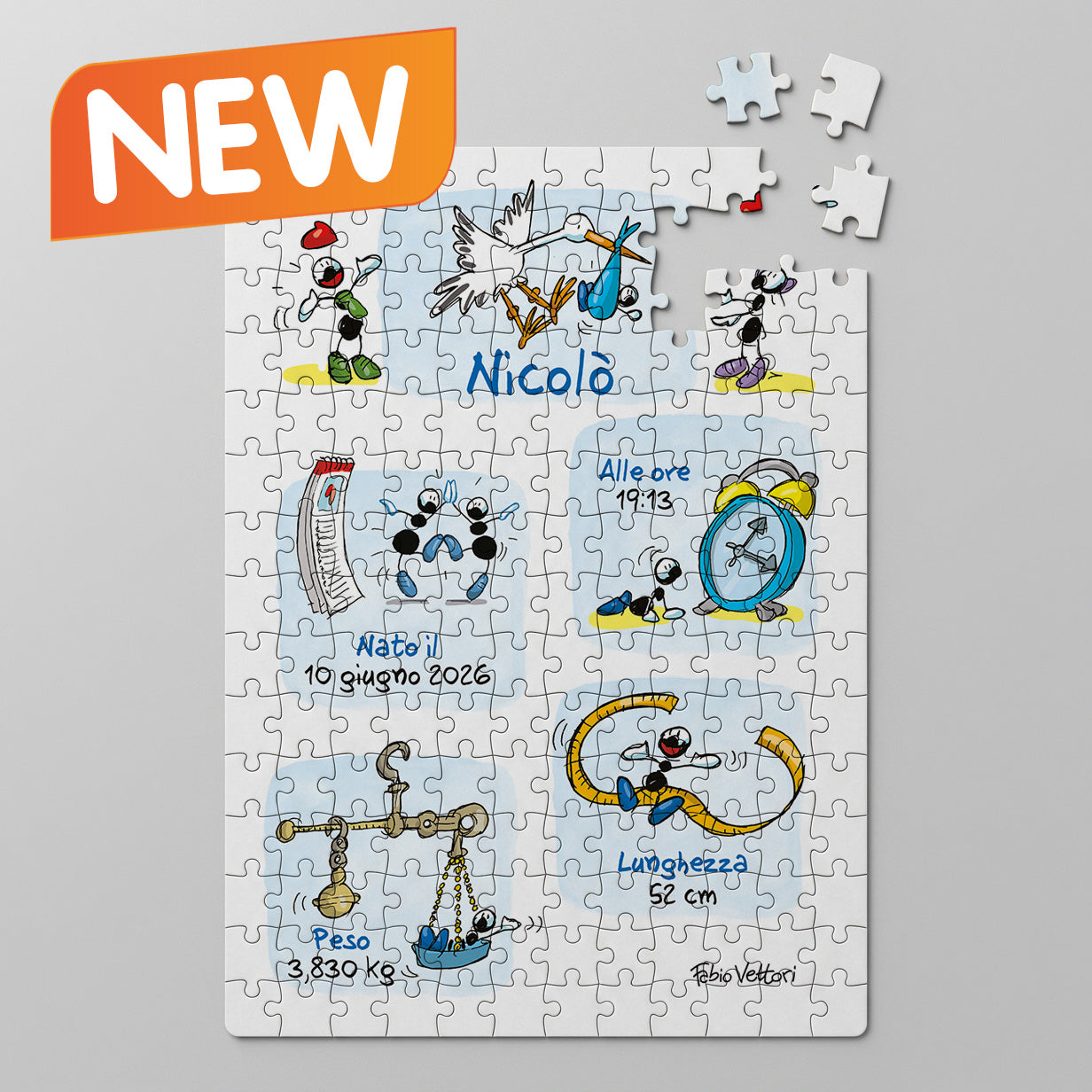 Puzzle Personalizzato soggetto "Nuovo Nato"