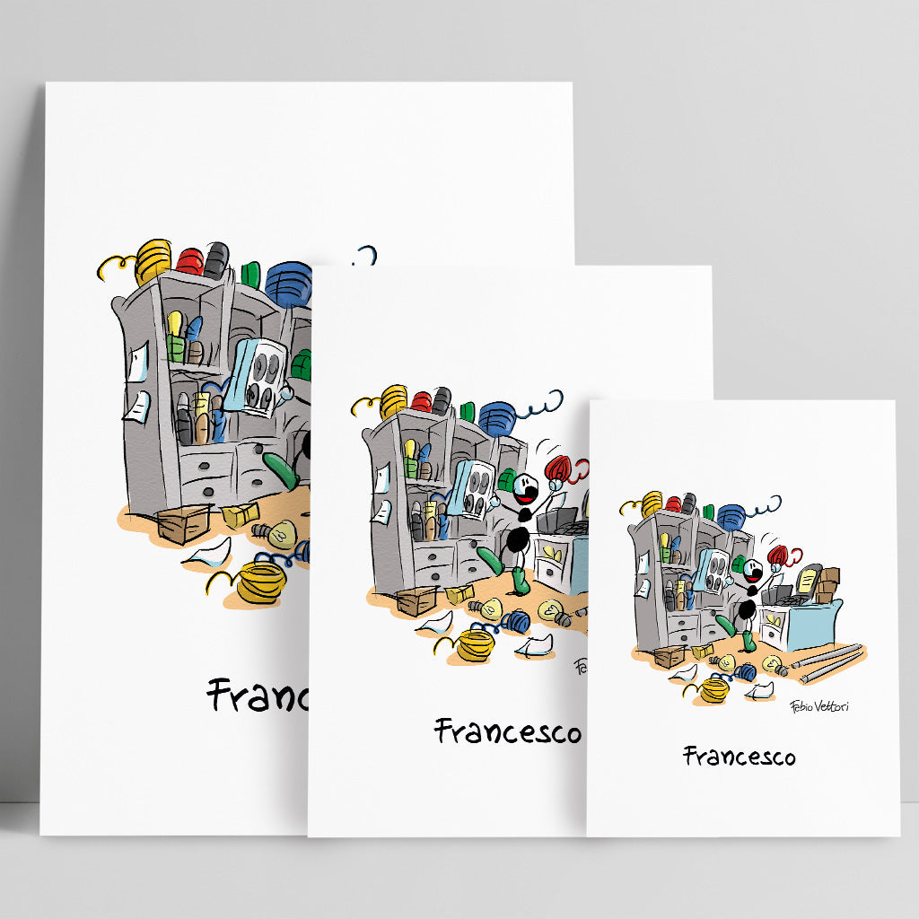 Personalized "Electrician shop" poster print