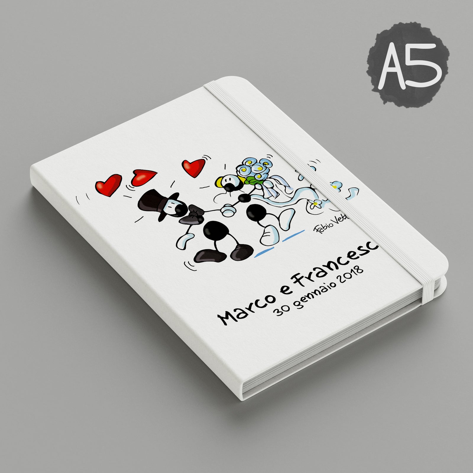 Personalized notebook with "Wedding" theme