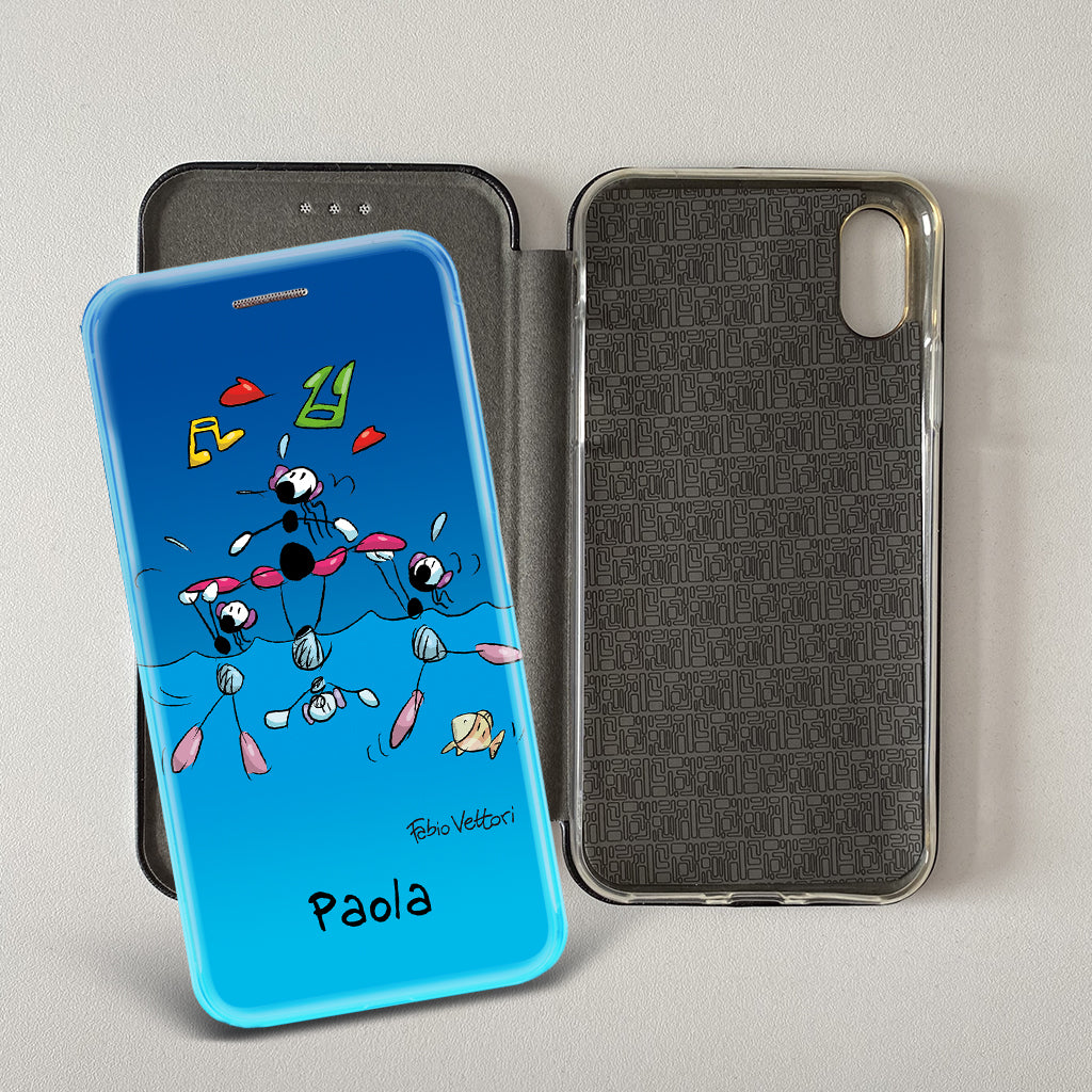 Customized artistic cover for Smartphone subject "Pizza Chef" model with "Book" opening