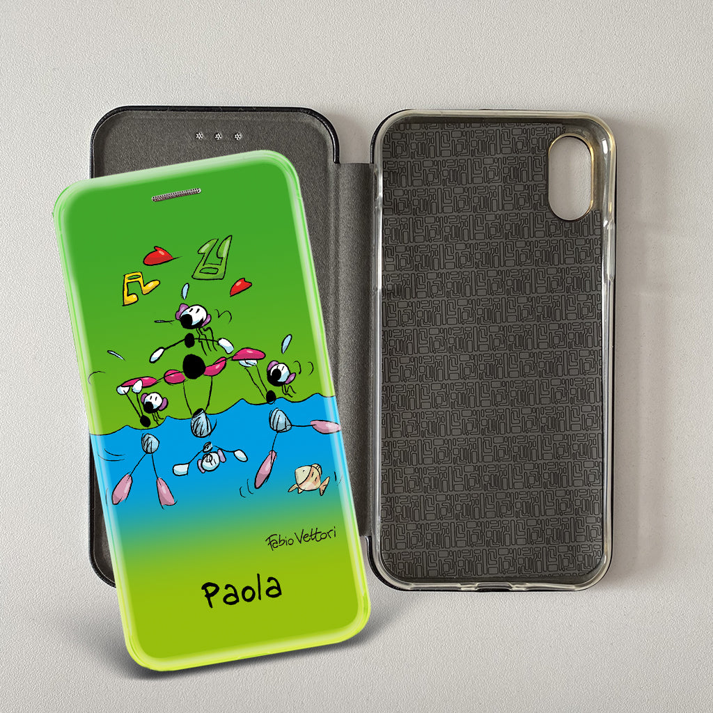 Customized artistic cover for Smartphone subject "Pizza Chef" model with "Book" opening