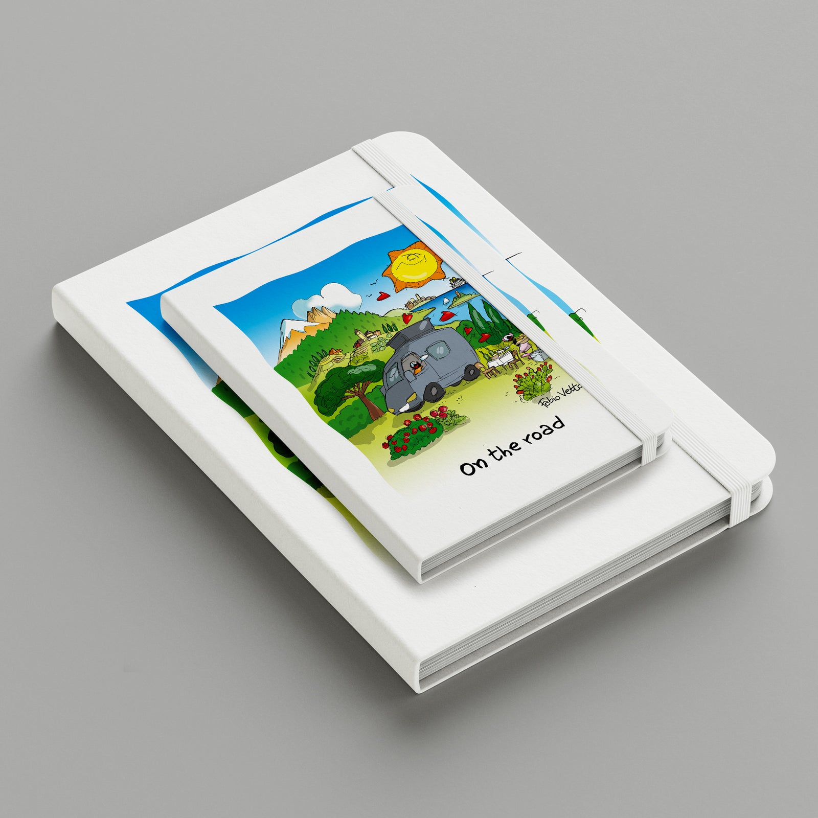 Personalized notebook with "On the road" theme