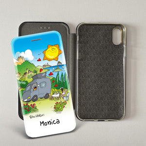 Customized artistic cover for Smartphone subject "Pizza Chef" model with "Book" opening