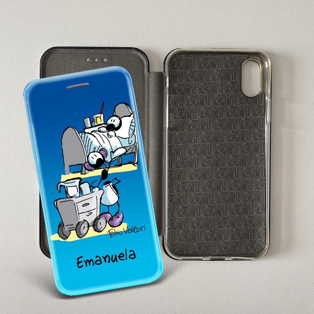 Customized artistic cover for Smartphone subject "Pizza Chef" model with "Book" opening