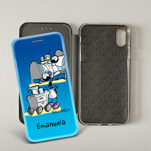 Customized artistic cover for Smartphone subject "Pizza Chef" model with "Book" opening