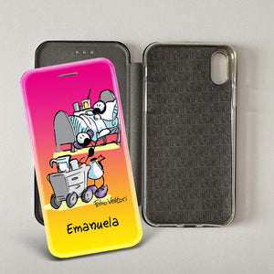 Customized artistic cover for Smartphone subject "Pizza Chef" model with "Book" opening