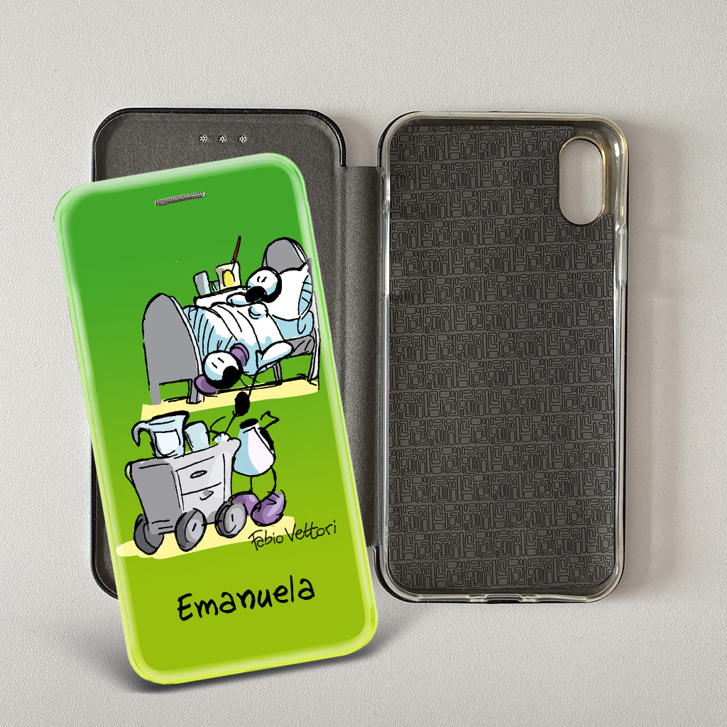 Customized artistic cover for Smartphone subject "Pizza Chef" model with "Book" opening