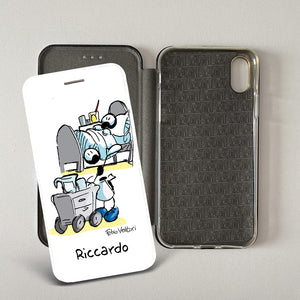 Customized artistic cover for Smartphone subject "Pizza Chef" model with "Book" opening