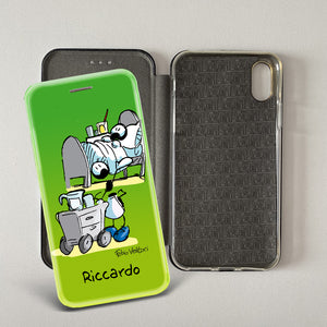 Customized artistic cover for Smartphone subject "Pizza Chef" model with "Book" opening