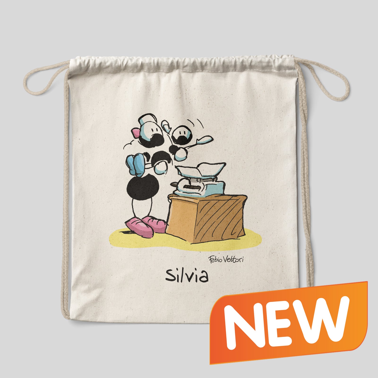 Sacca zaino personalizzata in cotone soggetto "Ostetrici"