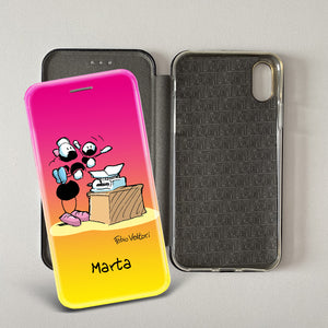 Cover artistica per Smartphone Personalizzata soggetto "Ostetrica" modello con apertura "a Libro"