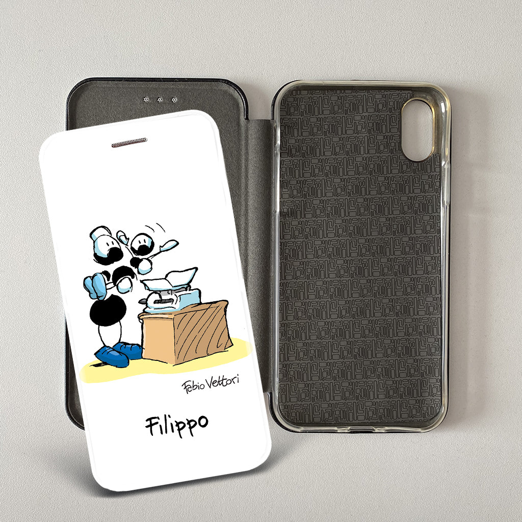 Cover artistica per Smartphone Personalizzata soggetto "Ostetrico" modello con apertura "a Libro"