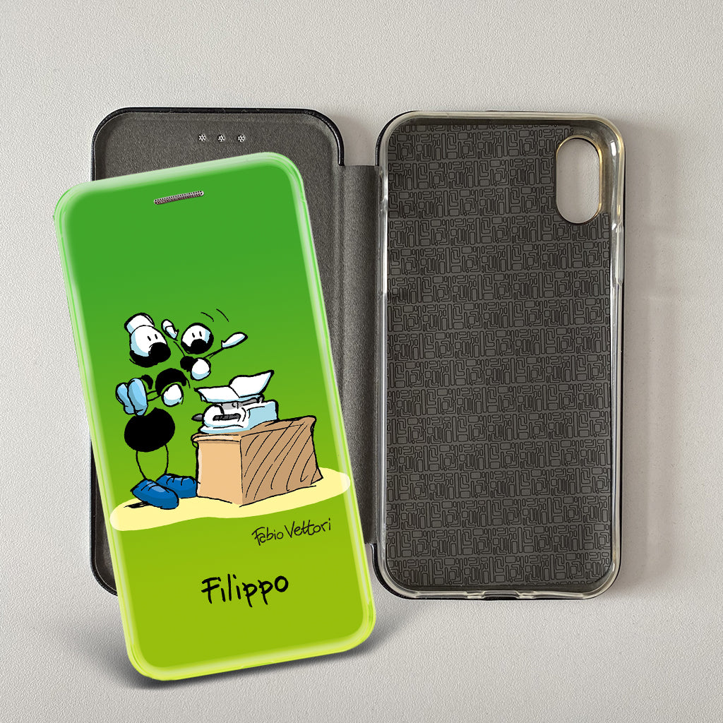 Cover artistica per Smartphone Personalizzata soggetto "Ostetrico" modello con apertura "a Libro"