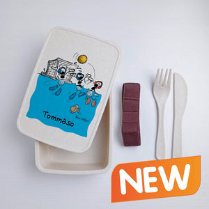 Scatola Porta Pranzo con Fascia Porta Posate Personalizzata soggetto "Pallanuoto"