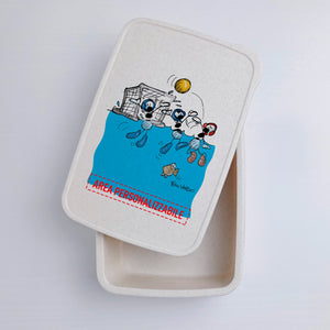 Scatola Porta Pranzo con Fascia Porta Posate Personalizzata soggetto "Pallanuoto"