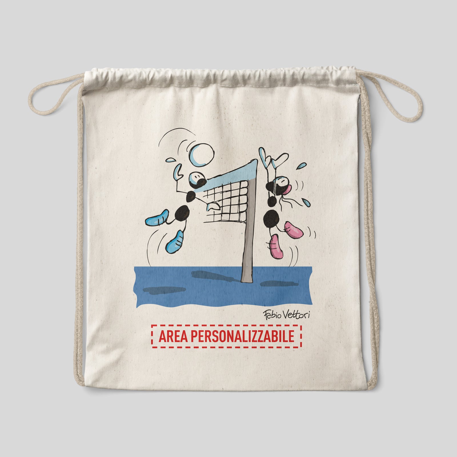 Sacca zaino personalizzata in cotone soggetto "Pallavolo"