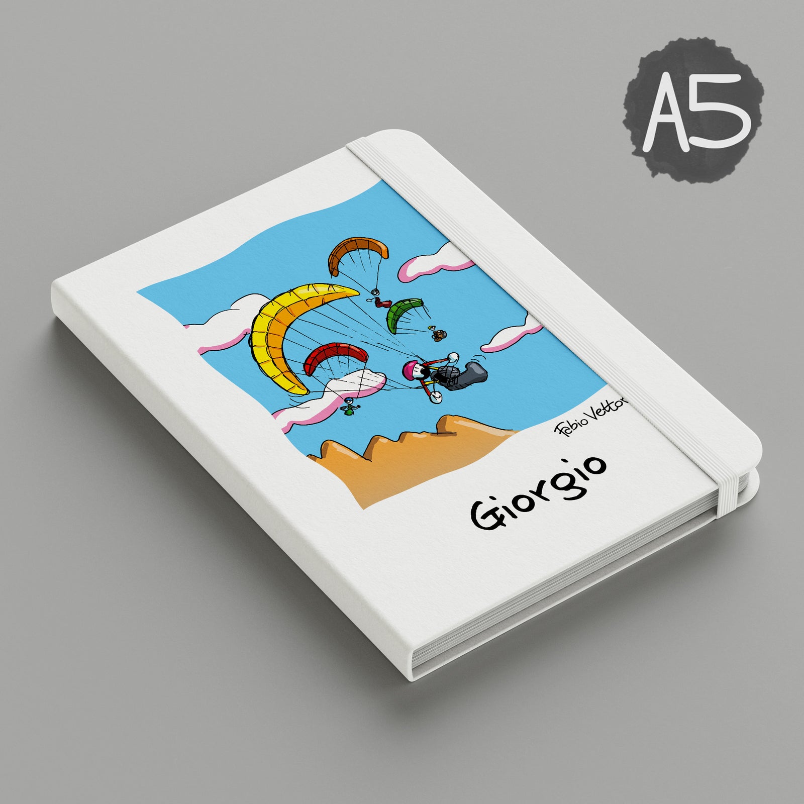 Personalized notebook with "Paragliding" theme