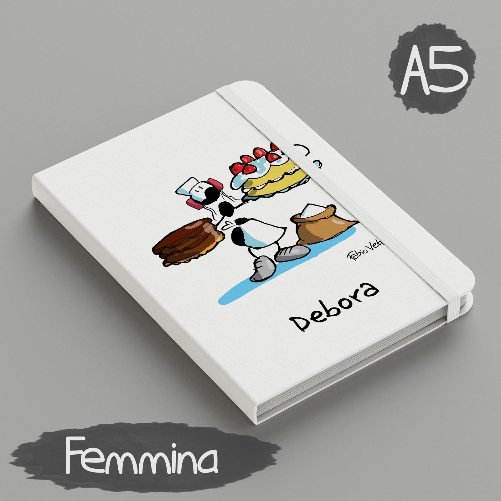 Personalized notebook with "Pastry" theme