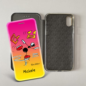 Customized artistic cover for Smartphone subject "Pizza Chef" model with "Book" opening