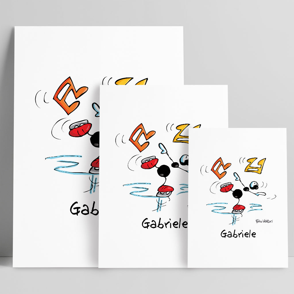 Personalized poster print with "Skater" theme