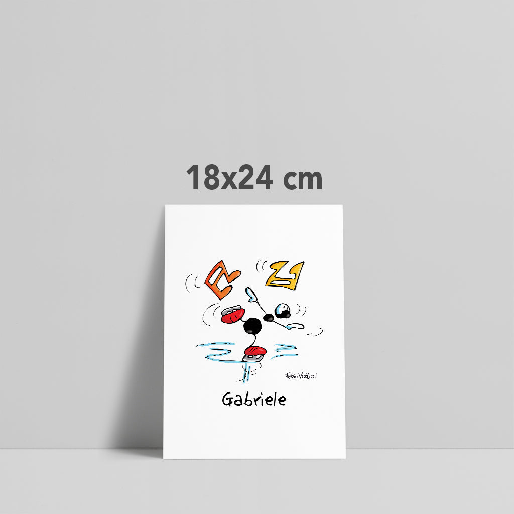 Personalized poster print with "Skater" theme