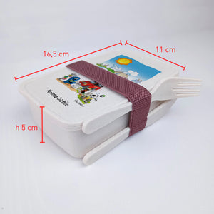 Lunch Box with Personalized Cutlery Band "Pension" Theme