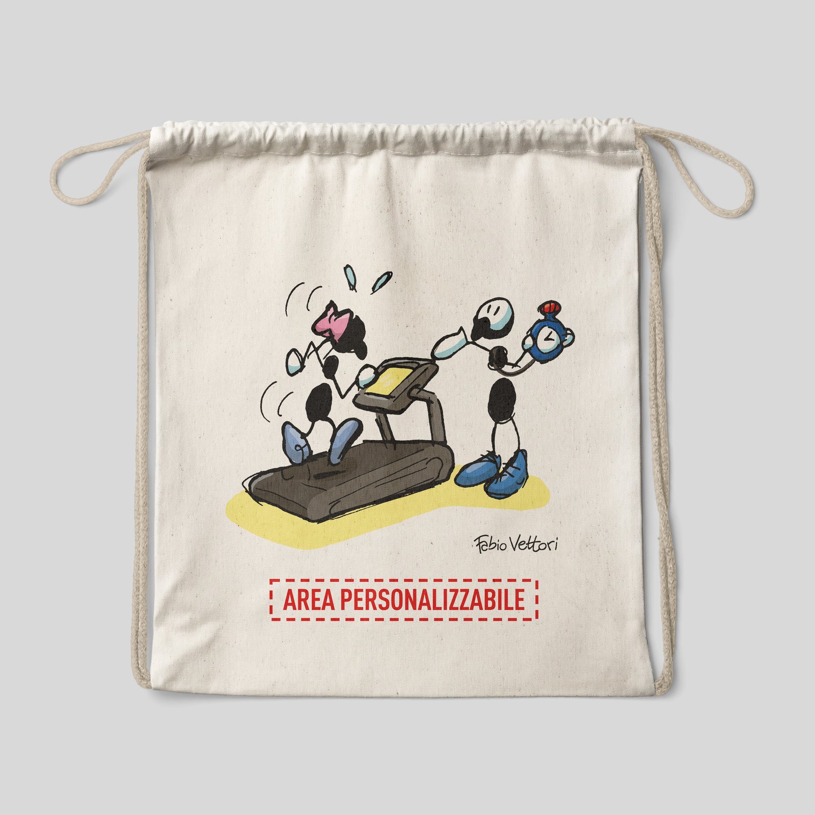 Sacca zaino personalizzata in cotone soggetto "Personal trainer"