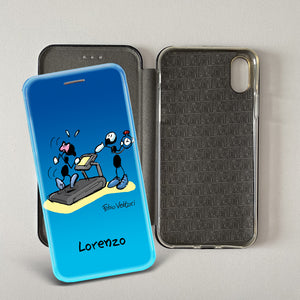 Cover artistica per Smartphone Personalizzata soggetto "Personal Trainer" modello con apertura "a Libro"