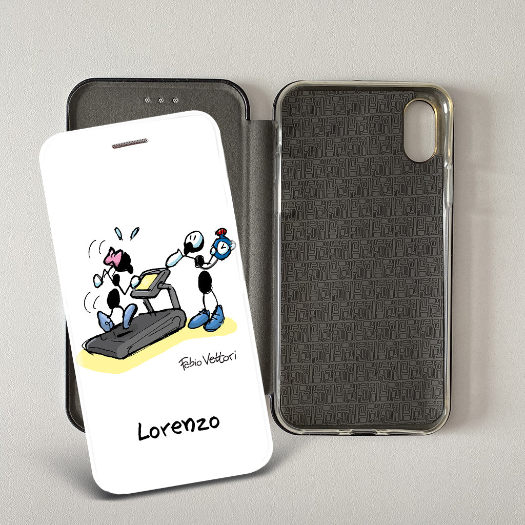 Customized artistic cover for Smartphone subject "Pizza Chef" model with "Book" opening