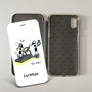 Cover artistica per Smartphone Personalizzata soggetto "Personal Trainer" modello con apertura "a Libro"