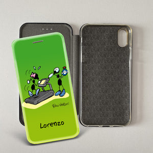 Cover artistica per Smartphone Personalizzata soggetto "Personal Trainer" modello con apertura "a Libro"