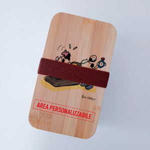 Scatola Porta Pranzo con coperchio in bambù e Posate Personalizzata soggetto "Personal trainer"
