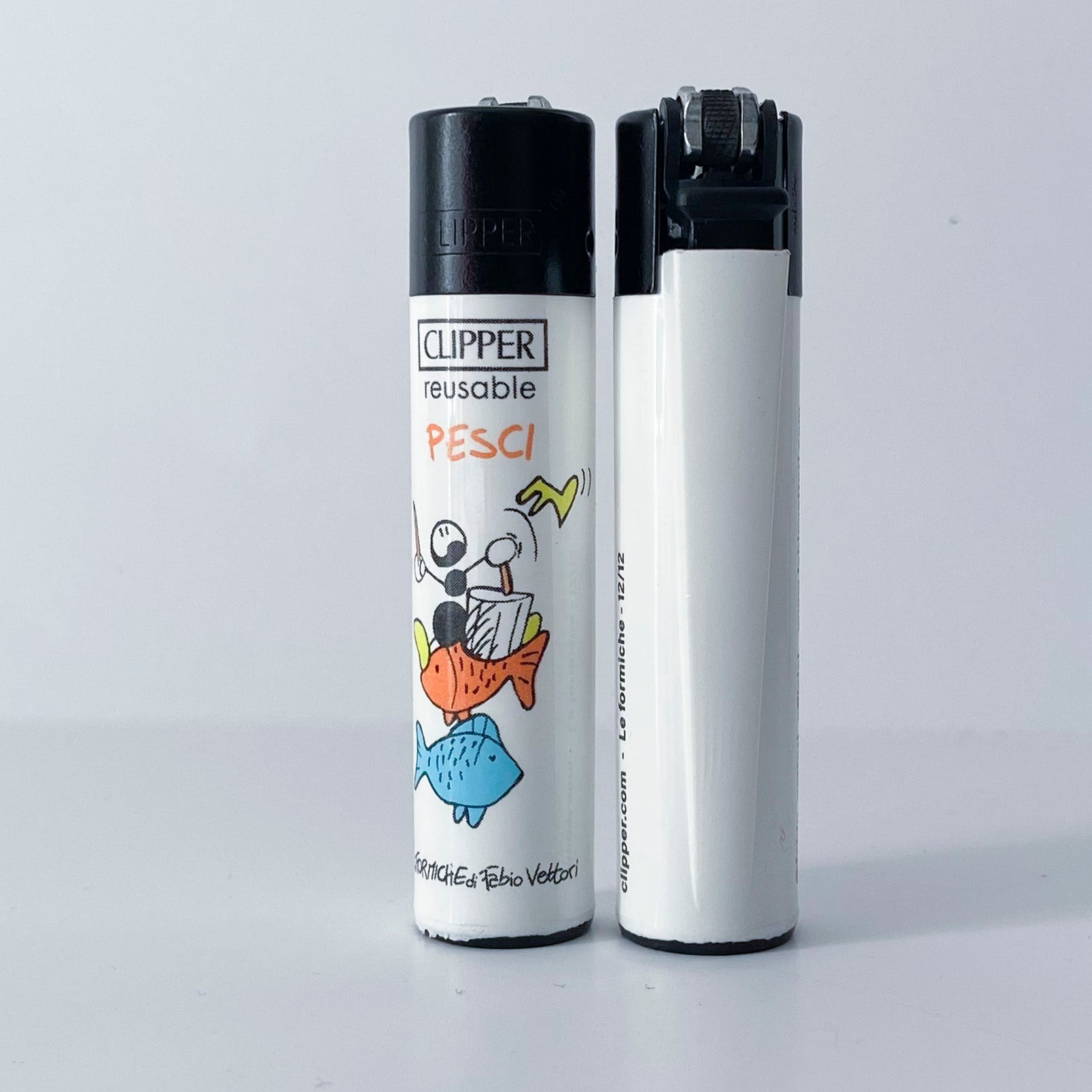 Accendino CLIPPER serie limitata Zodiaco by Fabio Vettori Soggetto "Pesci"