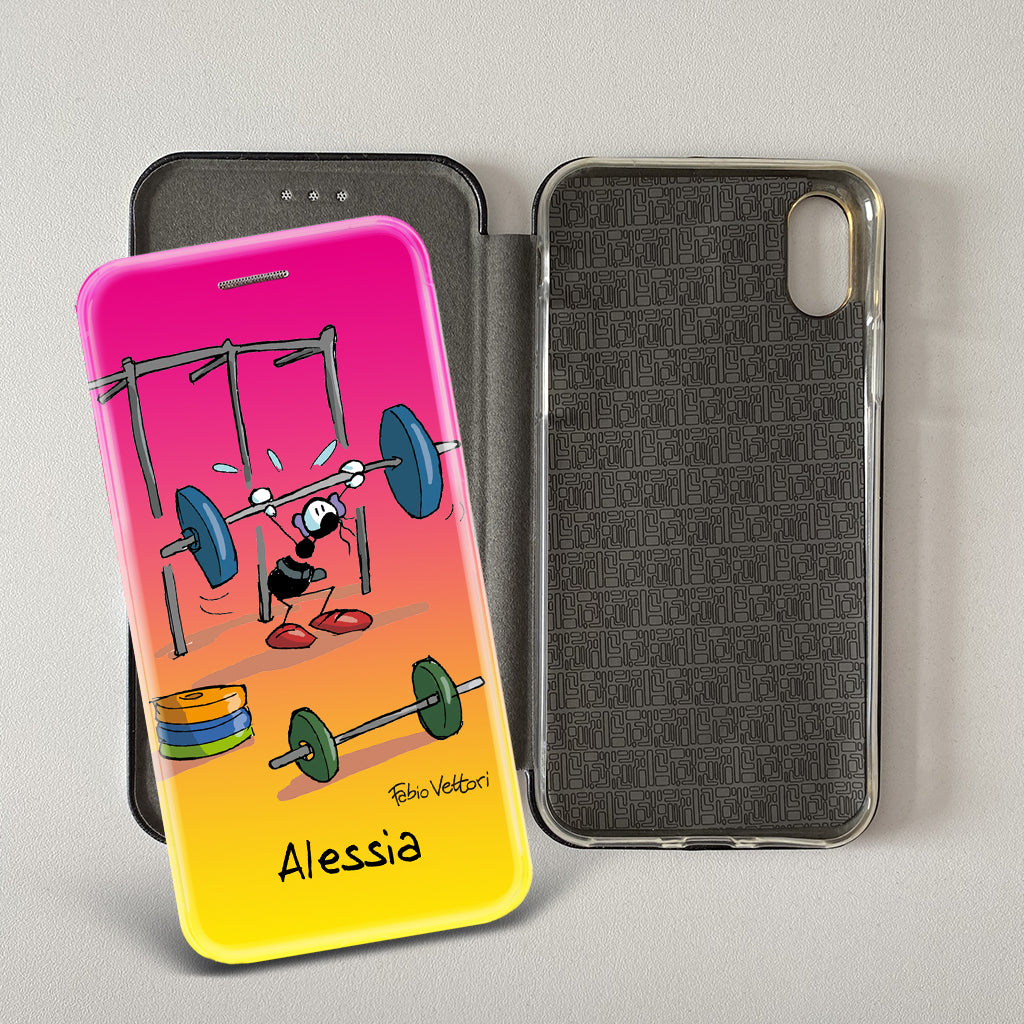 Customized artistic cover for Smartphone subject "Pizza Chef" model with "Book" opening