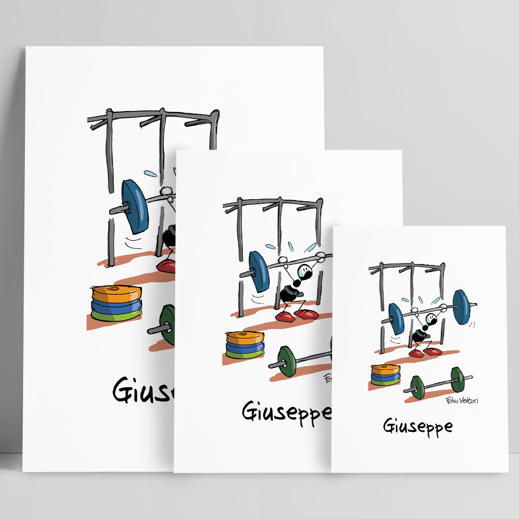Personalized poster print with "Weights" theme