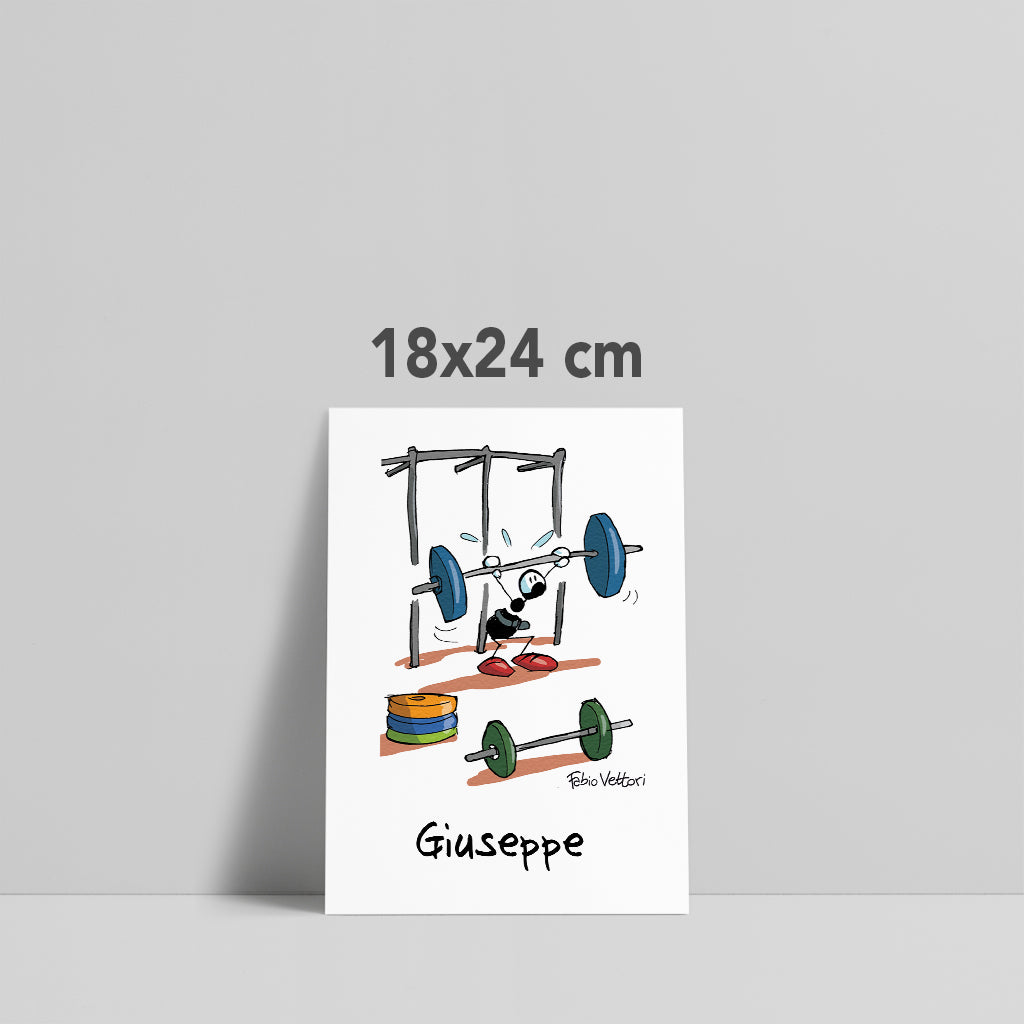 Personalized poster print with "Weights" theme