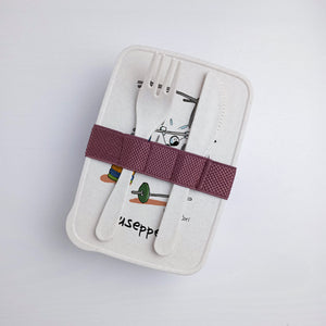 Lunch Box with Personalized Cutlery Band "Weights" Subject