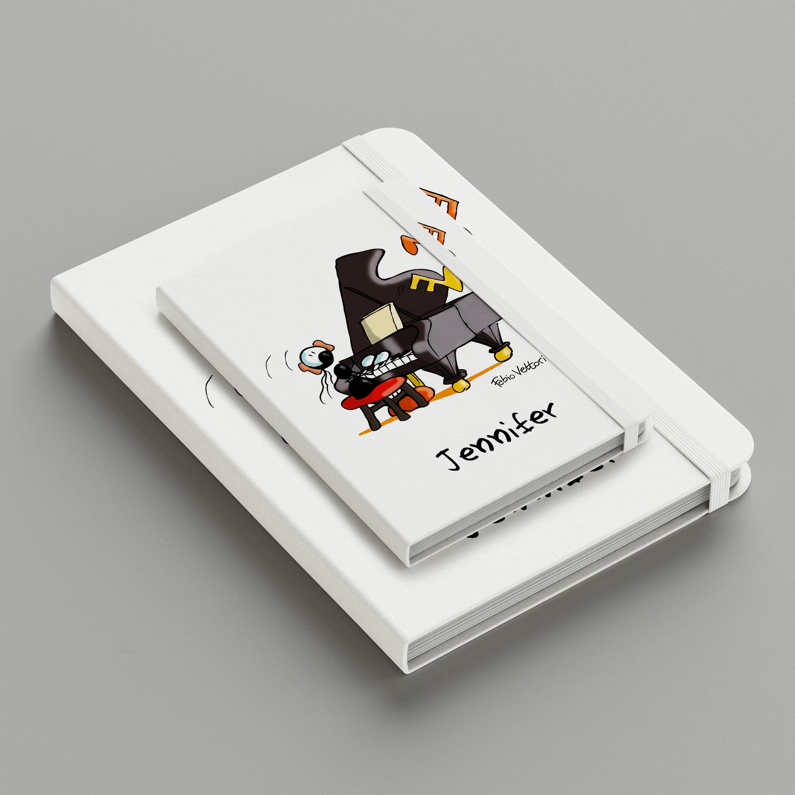 Personalized notebook with "Piano" theme