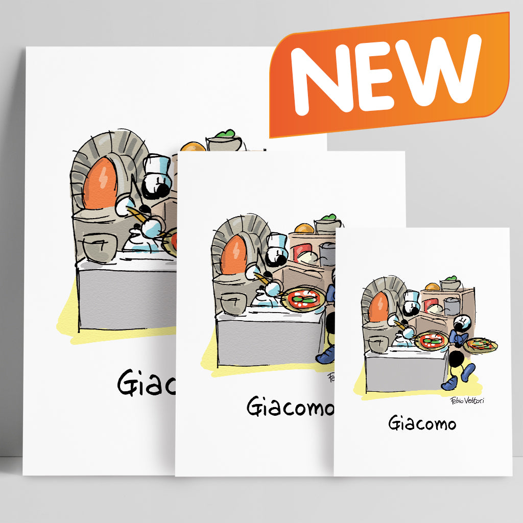 Personalized poster print with "Pizzaiolo" theme