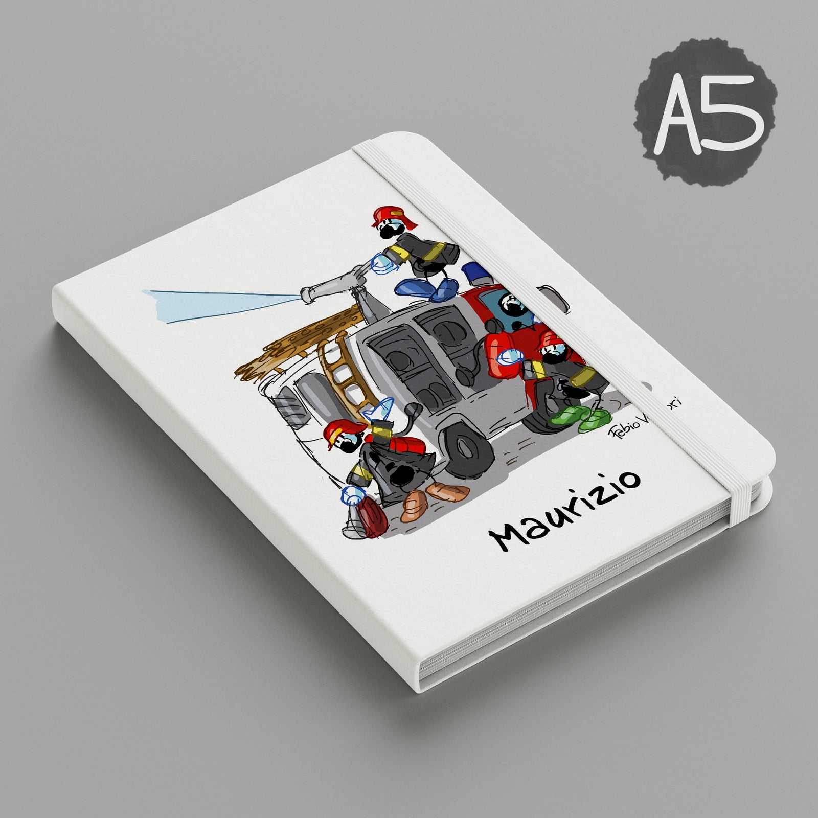 Personalized notebook with "Firefighters" theme