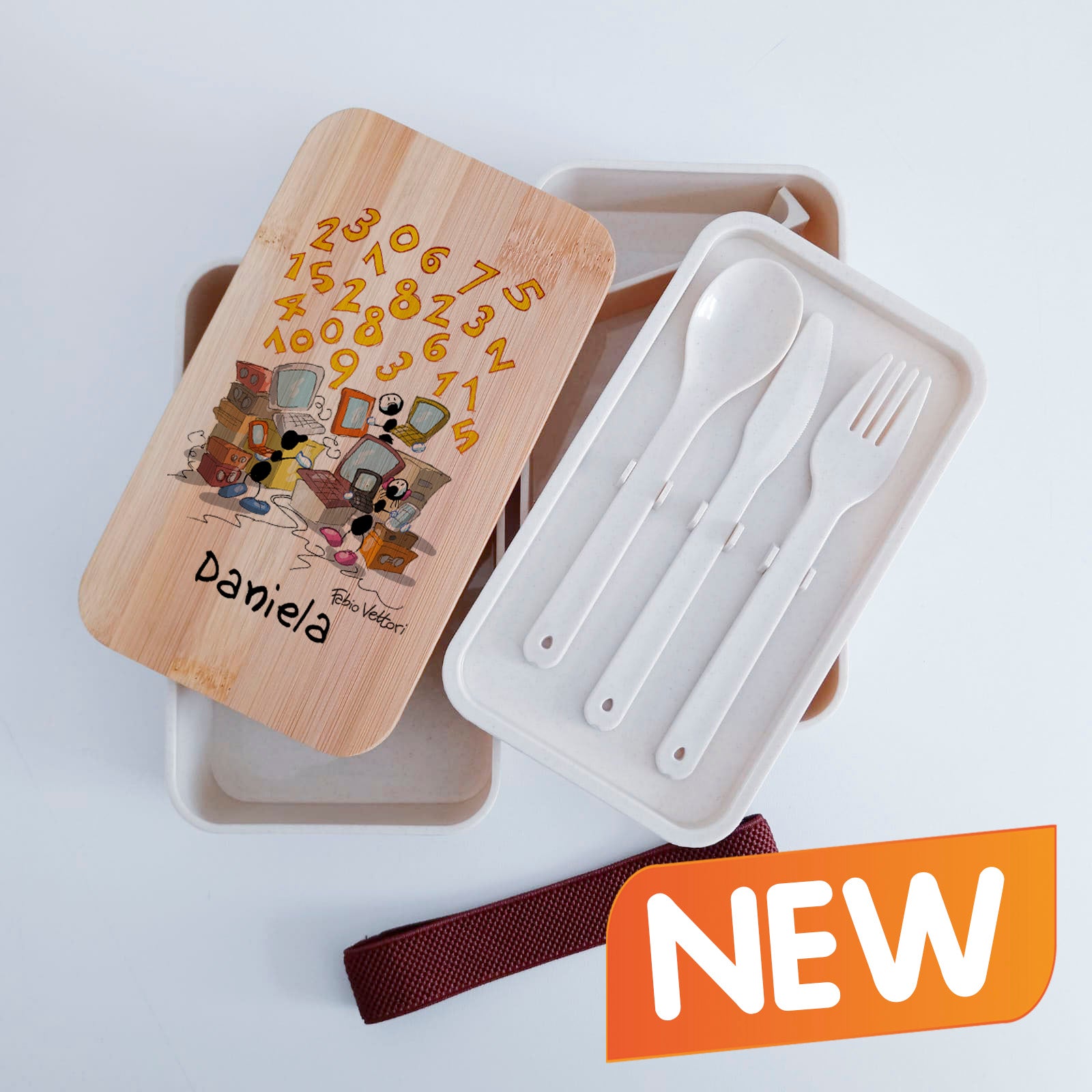 Lunch Box with Cutlery Holder Band Personalized with "Programmers" Theme