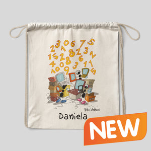 Personalized cotton backpack bag with "Programmers" theme