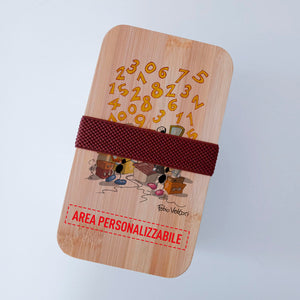 Scatola Porta Pranzo con coperchio in bambù e Posate Personalizzata soggetto "Programmatori"