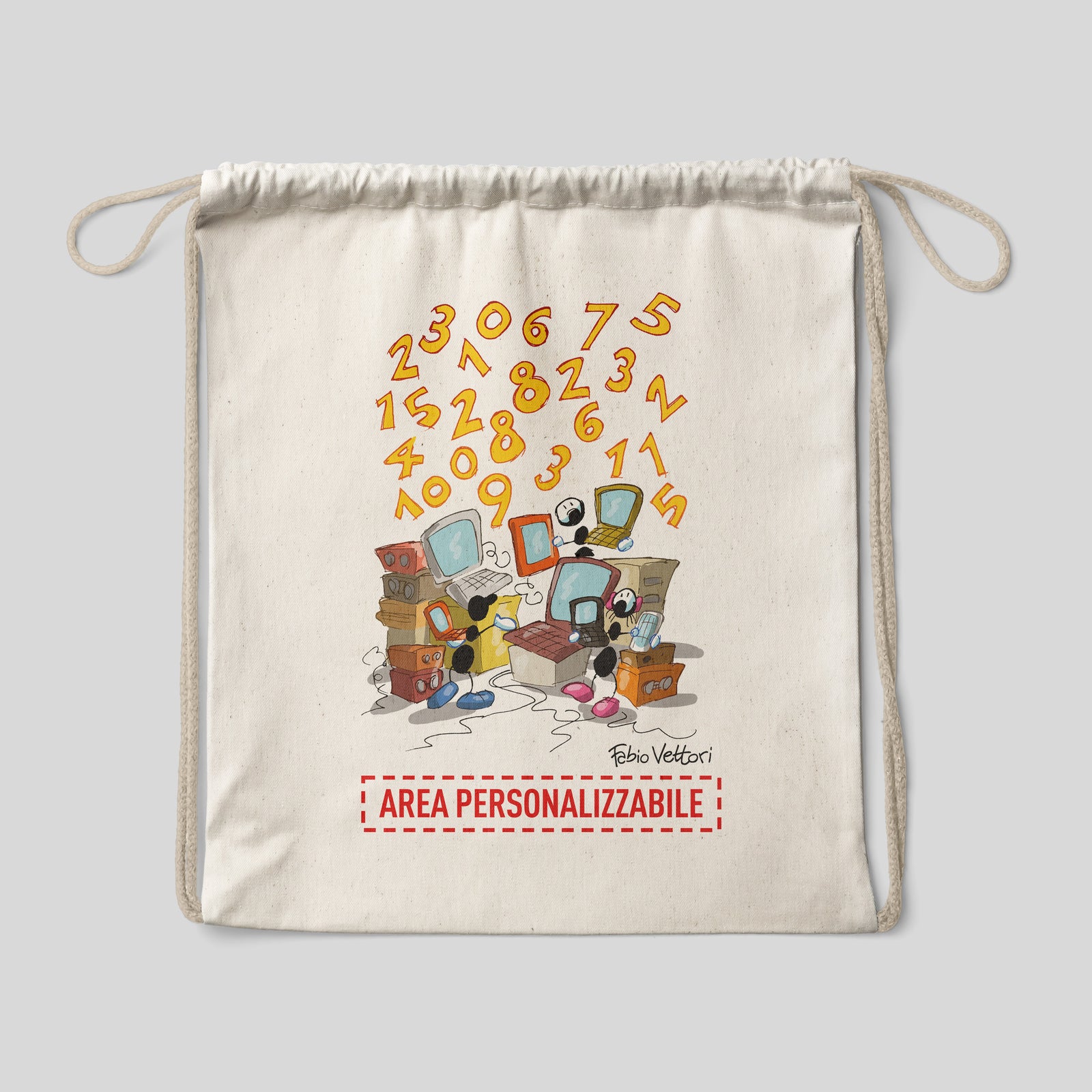 Sacca zaino personalizzata in cotone soggetto "Programmatori"