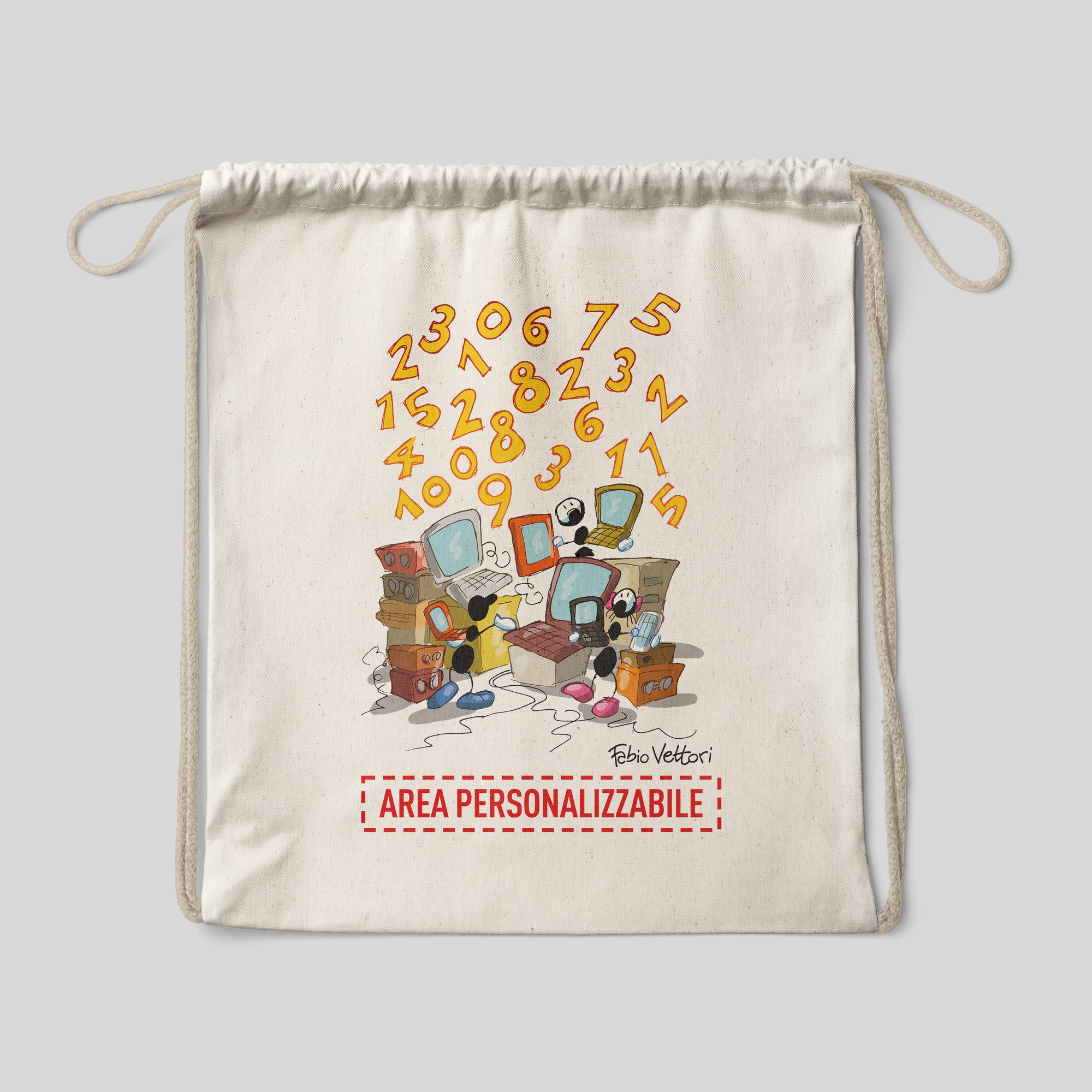 Personalized cotton backpack bag with "Programmers" theme
