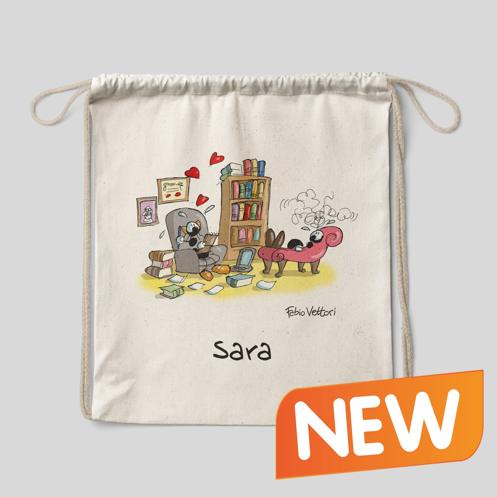 Sacca zaino personalizzata in cotone soggetto "Psicologi"