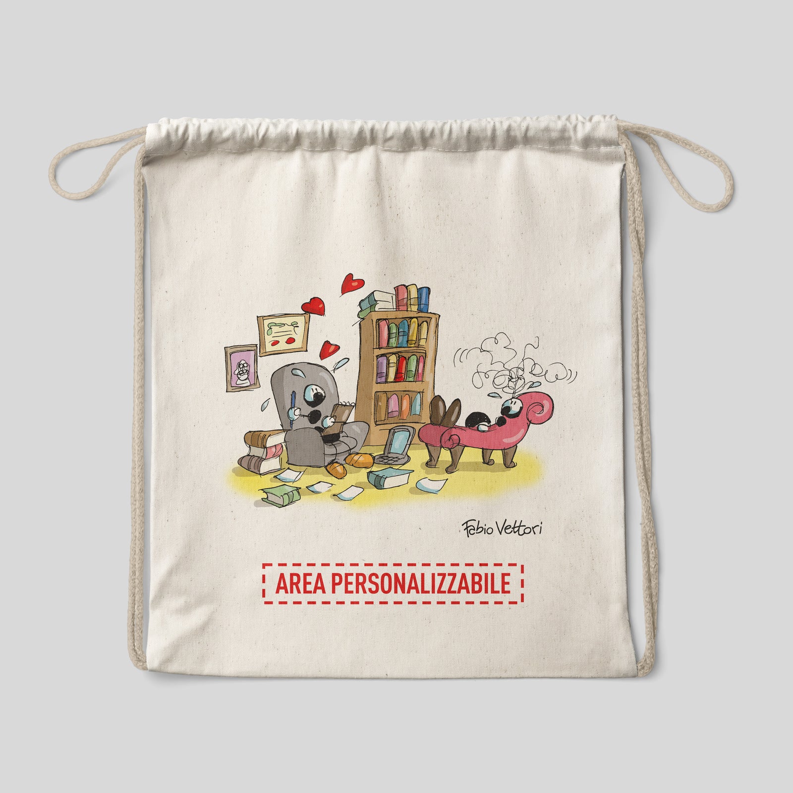 Sacca zaino personalizzata in cotone soggetto "Psicologi"
